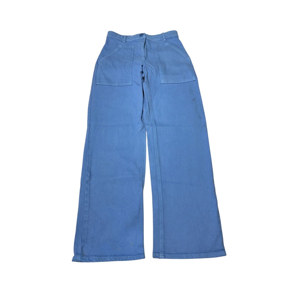 Wilfred Free Aritzia Blue Wide Leg Patch Pocket Pants Womens 0 W26 L29 High Rise